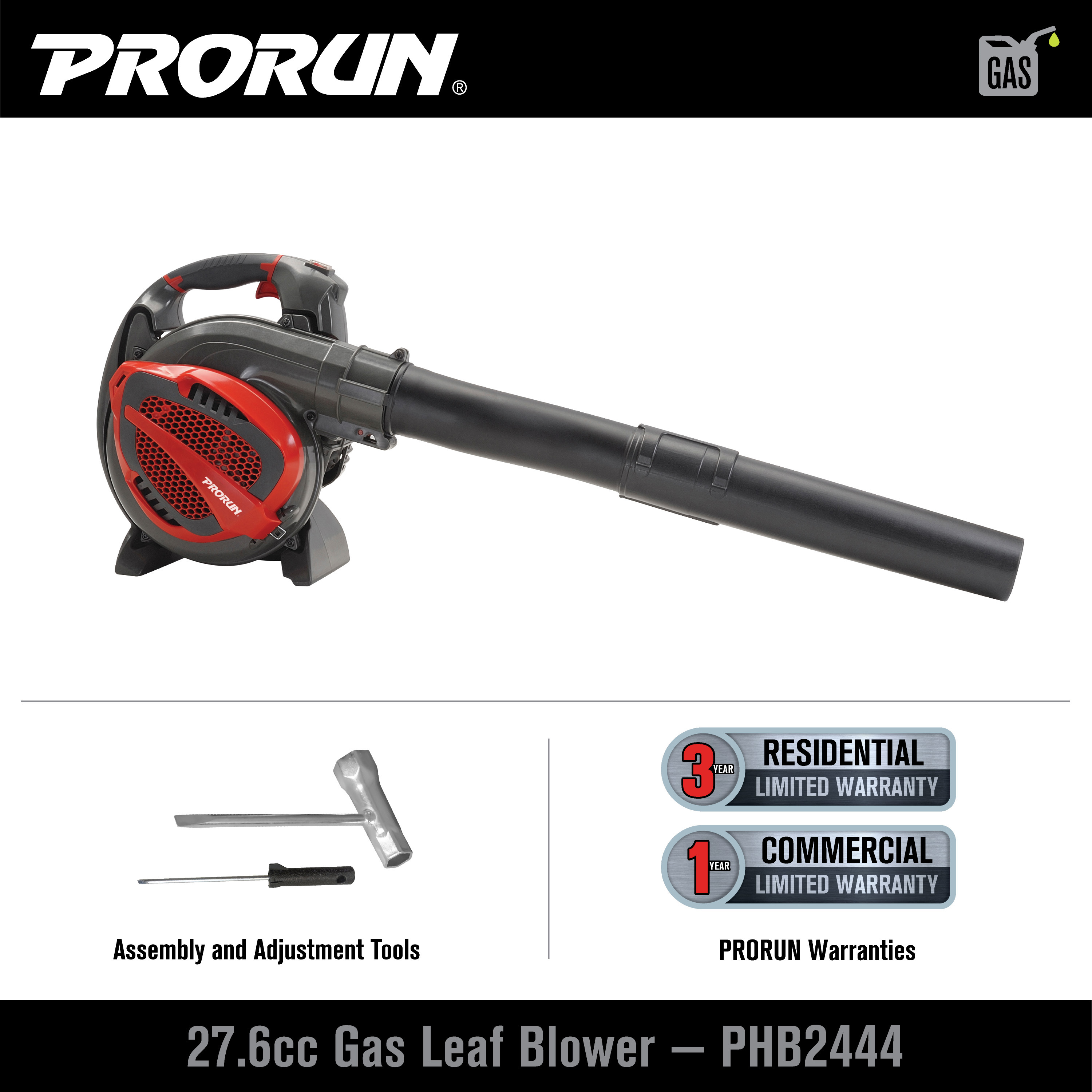 PHB2444 - 27.6cc 450 CFM Gas Handheld Leaf Blower - PRORUN